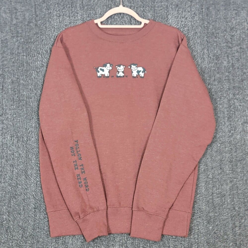 Love in Faith Sweatshirt Womens M Brown Follow The Word Not The Herd Isaiah 8:11